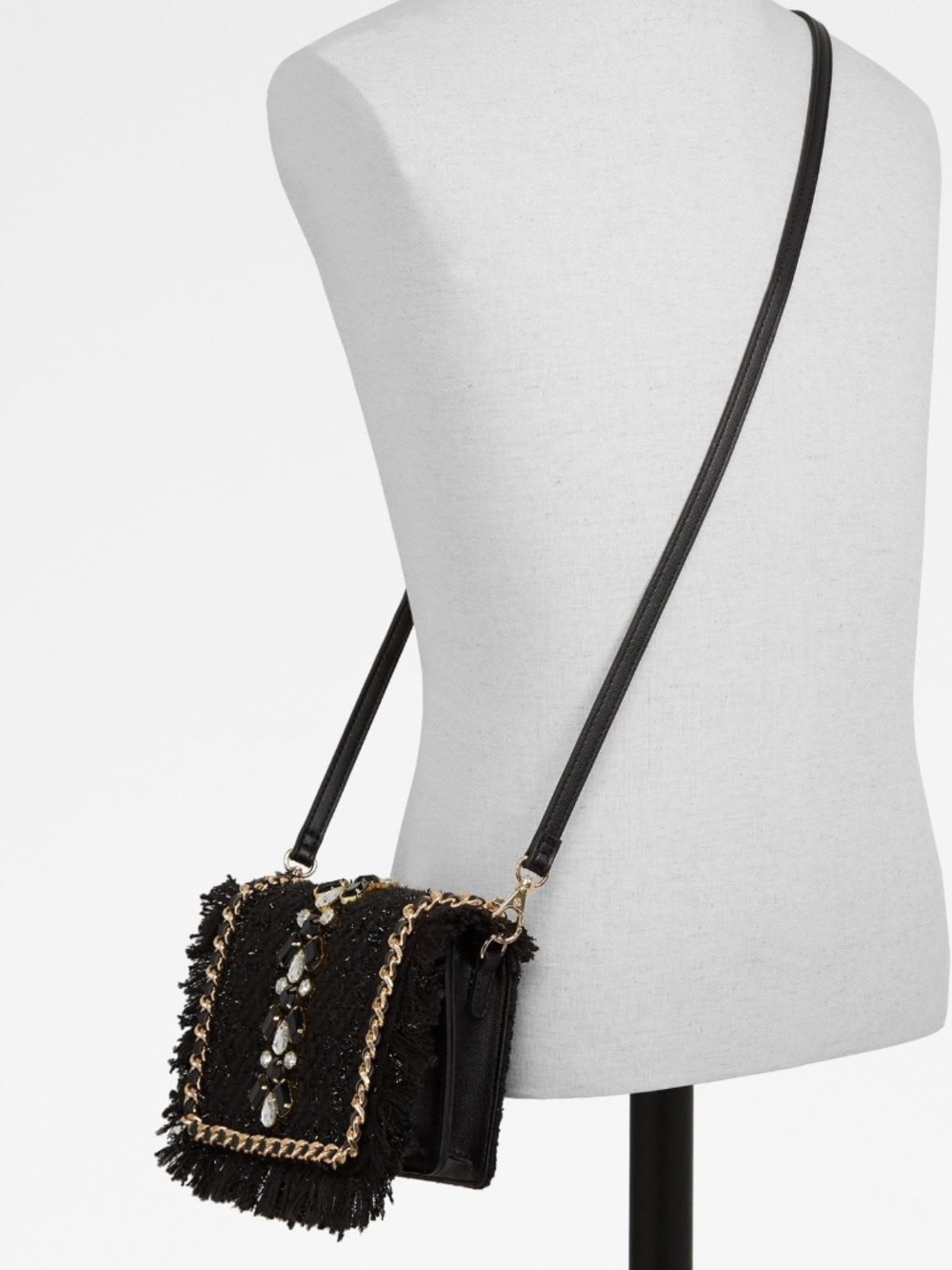 Aldo black tweed crossbody bag - Picture 3 of 7